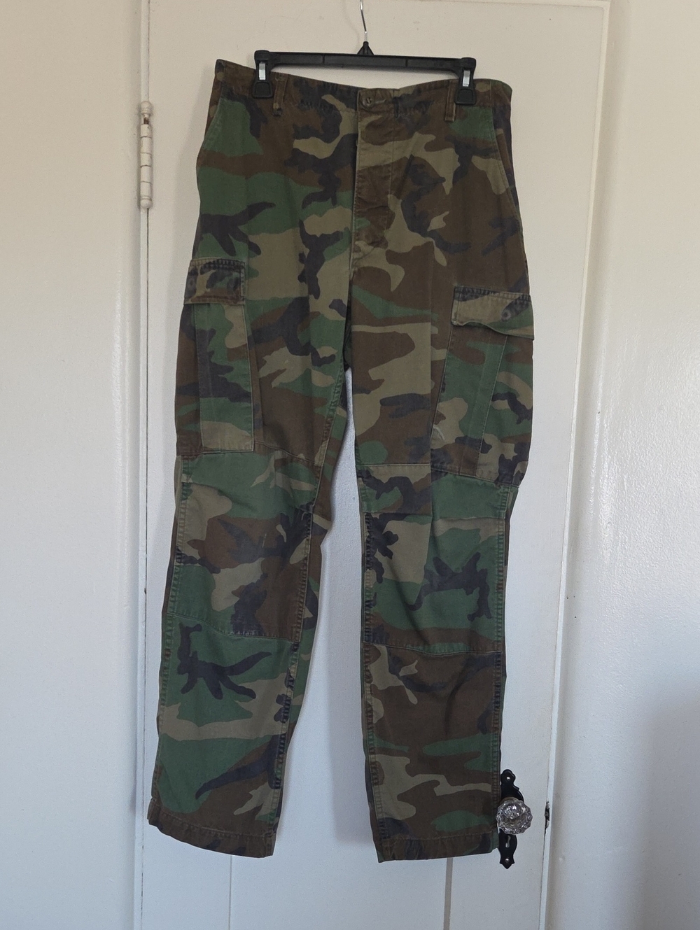 Vintage US Military Camouflage Cargo Utility Pant Adjustable Waist Size 36w